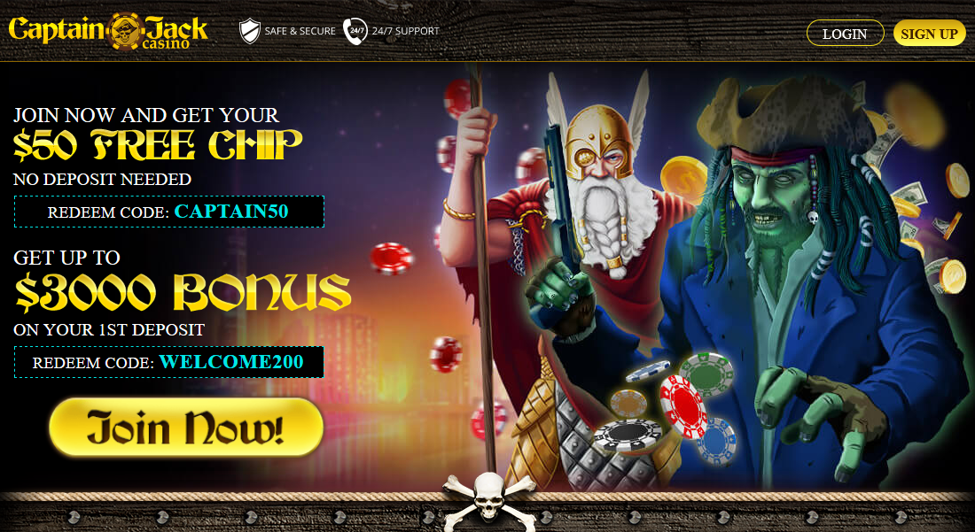 Captain Jack | $50 Free Chip | $200 Bonus