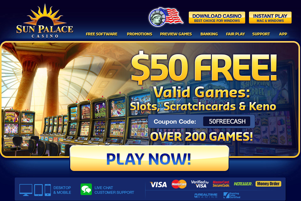 Sun Palace Online Casino | Get a
                                                $10,000 Bonus | Play
                                                Slots Online