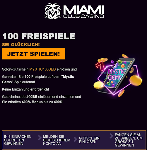 Miami Club Casino 100 Free Spins