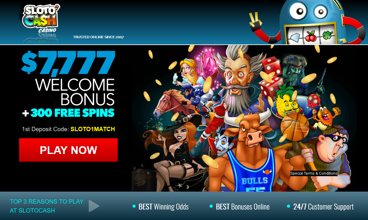 $7,777 WELCOME Bonus +
                                          300 FREE SPINS